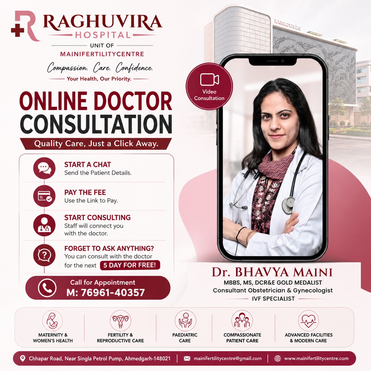 Raghuvira Hospital online doctor consultation campaign by DudeGrafix